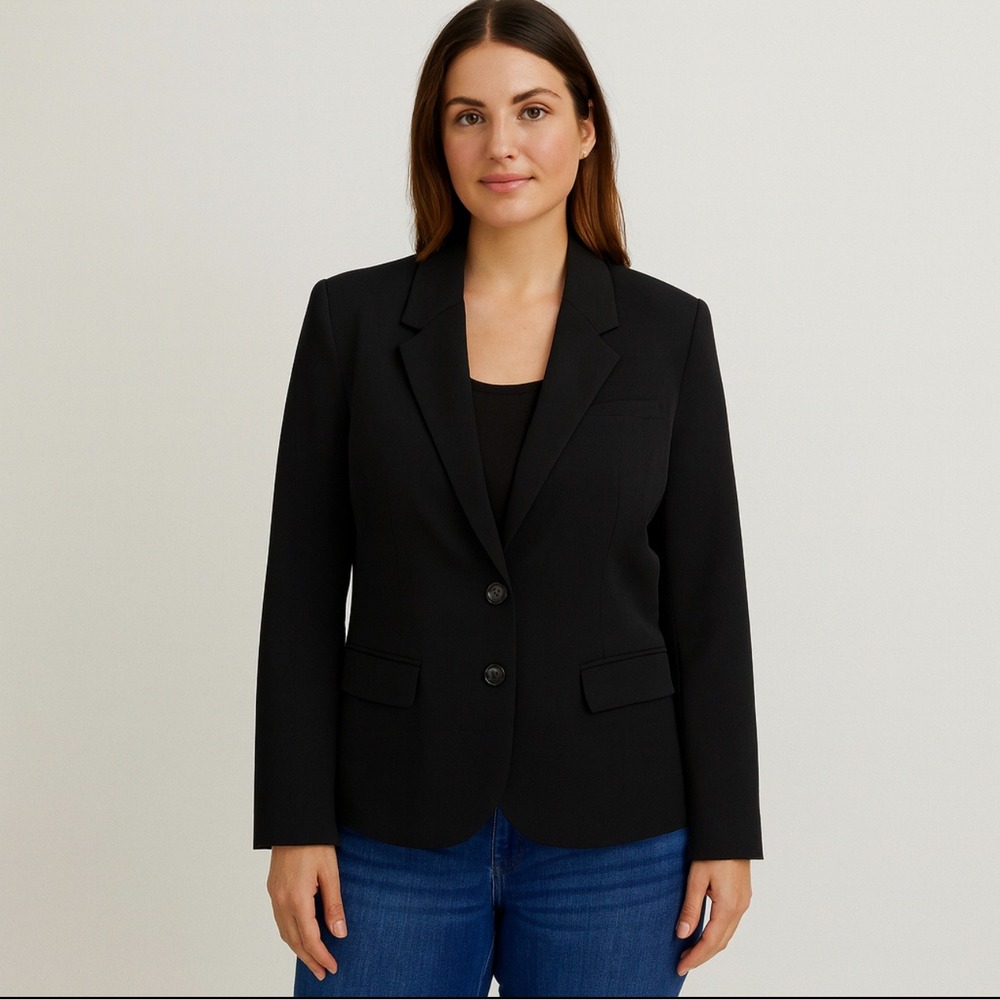 Apt 9 Black Single Button Blazer Womens Business Casual Office‎ Career Size 14